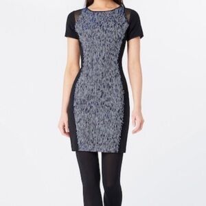 Elie Tahari Black and Blue Mini Dress